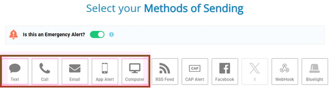 Methods of Sending - Mass Note